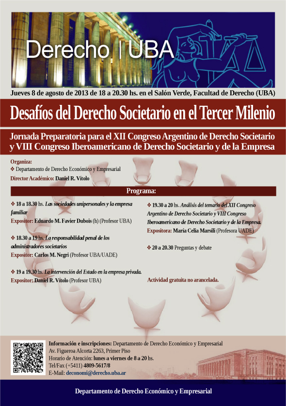 XII Congreso Argentino de Derecho Societario y VIII Congreso Iberoamericano de Derecho Societario y de la Empresa